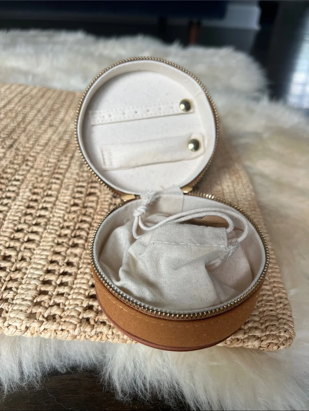 Sezane Brown Jewelry Travel Case